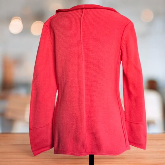 PURE (L/XL) Handknit Solid Tight Knit Long Sleeve Cardigan - Picture 4 of 7